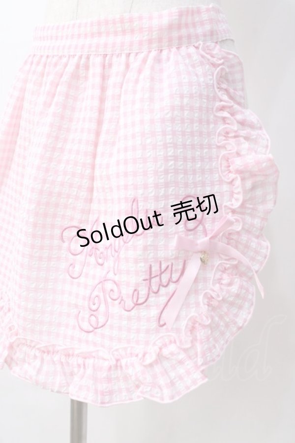 画像3: Angelic Pretty / オリジナルロゴギンガムフリルエプロン  ピンク Y-25-08-31-059-AP-SK-SZ-ZY (3)