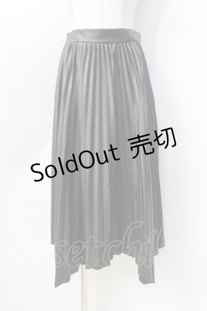 画像: axes femme / レザープリーツスカート  黒 Y-25-08-31-063-AX-SK-SZ-ZY