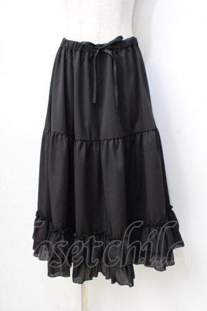 画像: axes femme kawaii / ミディフリルペチスカート M 黒 Y-25-08-31-064-AX-SK-SZ-ZY