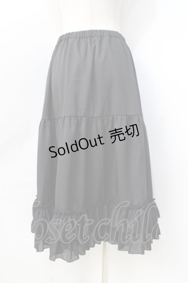 画像2: axes femme kawaii / ミディフリルペチスカート M 黒 Y-25-08-31-064-AX-SK-SZ-ZH (2)