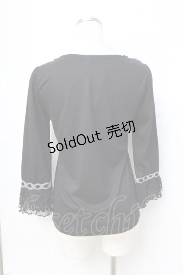 画像3: axes femme / ベロア使いカットソー  黒 Y-25-08-31-010-AX-TO-SZ-ZY (3)