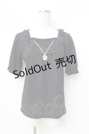 画像: axes femme / ビジューパーツトップス  黒 Y-25-08-31-012-AX-TO-SZ-ZY