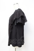 画像2: axes femme / レースラッフルテレコトップス  黒 Y-25-08-31-013-AX-TO-SZ-ZY (2)