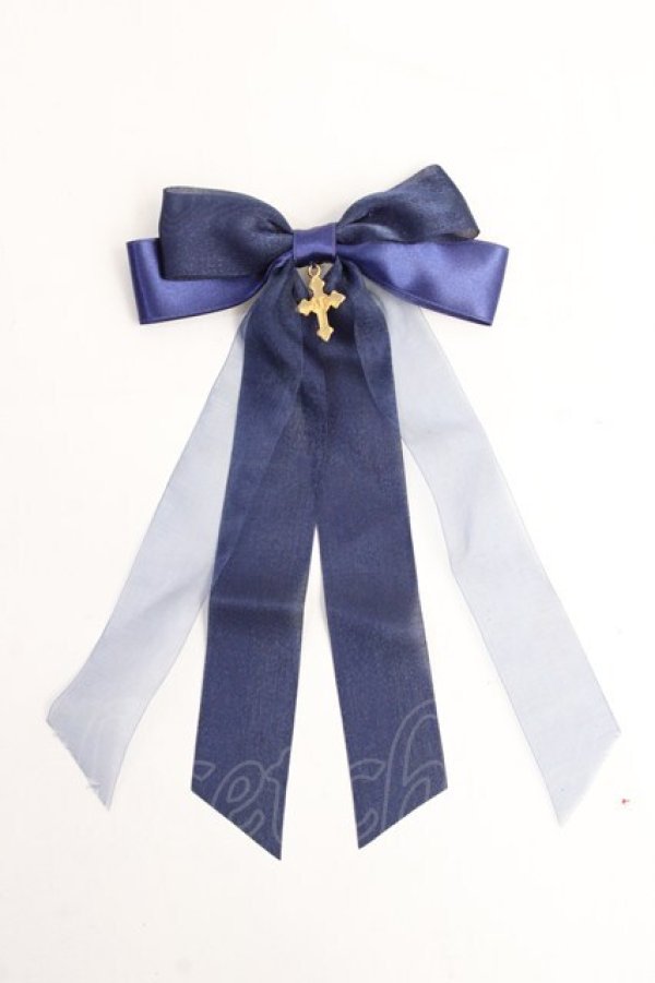 画像1: Angelic Pretty / SaintCrossクリップ  ネイビー Y-25-08-31-002-AP-AC-SZ-ZT455-F001 (1)