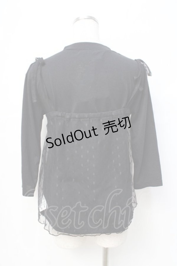 画像3: axes femme / チュールキャミ重ね七分袖トップス  黒 Y-25-08-31-015-AX-TO-SZ-ZY (3)