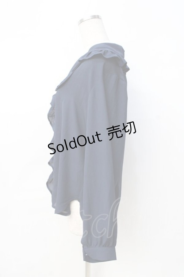 画像2: axes femme / フリル襟ブラウス  紺 Y-25-08-31-021-AX-BL-SZ-ZI (2)