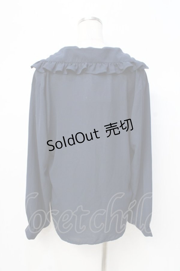 画像3: axes femme / フリル襟ブラウス  紺 Y-25-08-31-021-AX-BL-SZ-ZI (3)