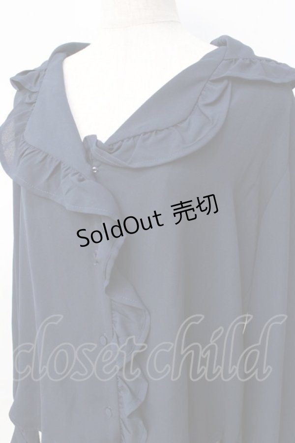 画像4: axes femme / フリル襟ブラウス  紺 Y-25-08-31-021-AX-BL-SZ-ZI (4)