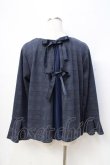 画像3: axes femme / グレンチェックバックシフォントップス  ブルー Y-25-08-31-022-AX-TO-SZ-ZI (3)