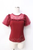 画像1: axes femme POETIQUE / 蝶ステッチ切替トップス  ワイン Y-25-08-31-023-AX-TO-SZ-ZI (1)