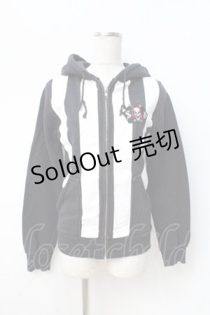 画像: SEXY DYNAMITE LONDON / ストライプZIPパーカー S ブラック Y-25-08-31-028-PU-TO-SZ-ZY