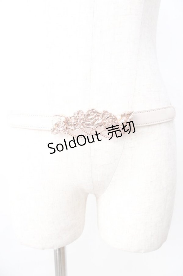 画像2: axes femme / ローズデザイン細ゴムベルト  ピンクゴールド Y-25-09-01-007-AX-ZA-SZ-ZT487-F005 (2)