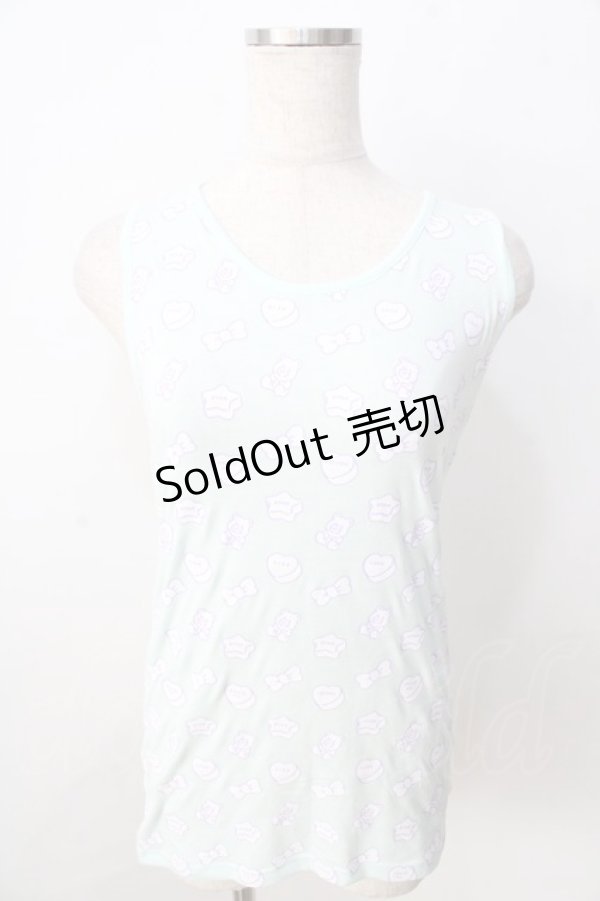 画像1: LISTEN FLAVOR / 総柄タンク  ミント Y-25-09-01-048-PU-TO-SZ-ZT355 (1)