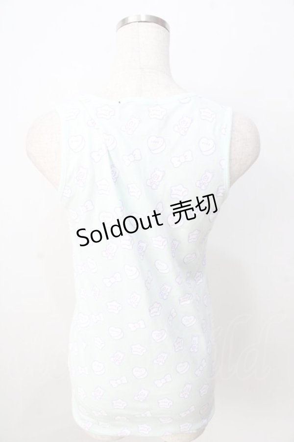 画像2: LISTEN FLAVOR / 総柄タンク  ミント Y-25-09-01-048-PU-TO-SZ-ZT355 (2)