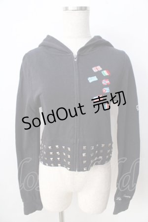 画像: LISTEN FLAVOR / 国旗ワッペンパーカー  黒 Y-25-09-01-049-PU-TO-SZ-ZY