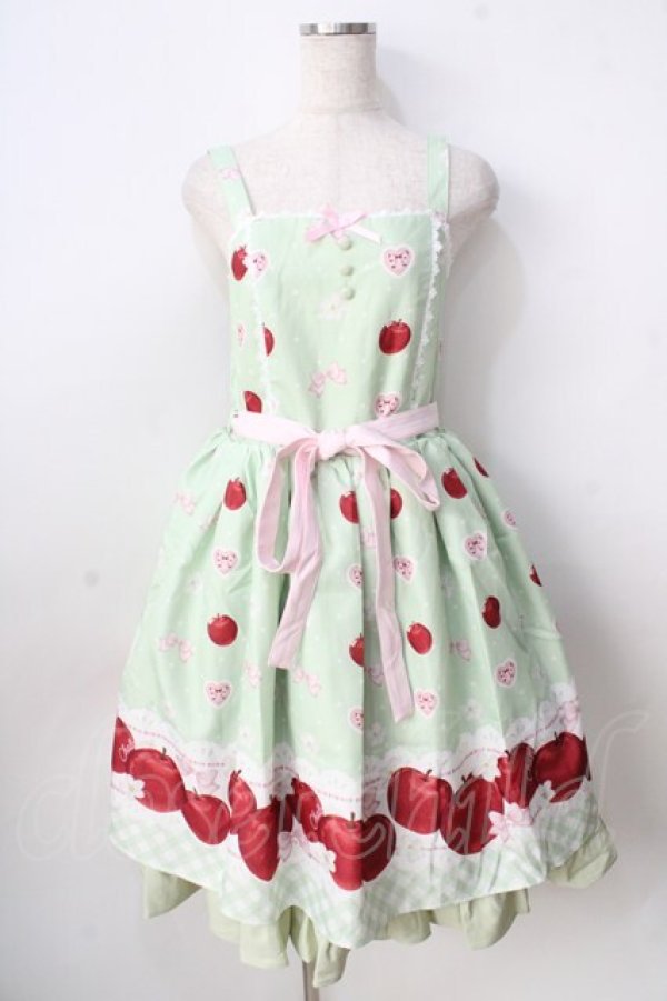 画像1: Chalmiere / スウィーティアップルジャンパースカート M グリーン Y-25-09-01-056-LO-OP-SZ-ZT118 (1)