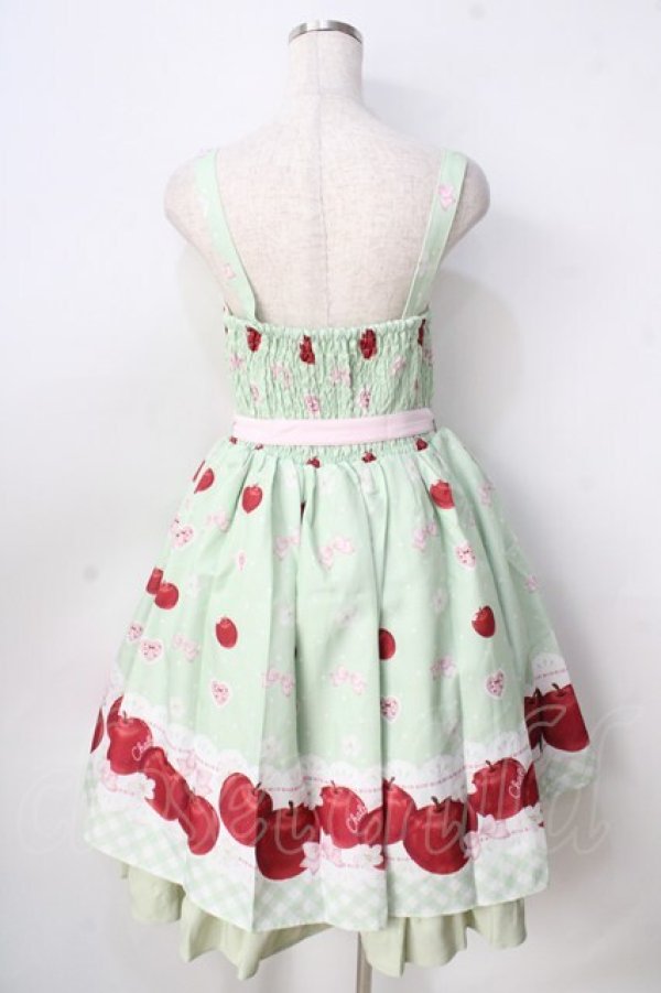 画像2: Chalmiere / スウィーティアップルジャンパースカート M グリーン Y-25-09-01-056-LO-OP-SZ-ZT118 (2)