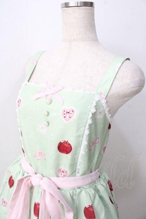 画像3: Chalmiere / スウィーティアップルジャンパースカート M グリーン Y-25-09-01-056-LO-OP-SZ-ZT118 (3)