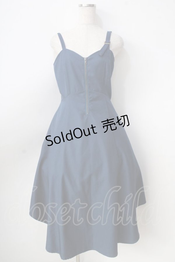 画像1: axes femme POETIQUE / フロントジップイレヘムワンピース  ブルー Y-25-09-01-057-AX-OP-SZ-ZI (1)