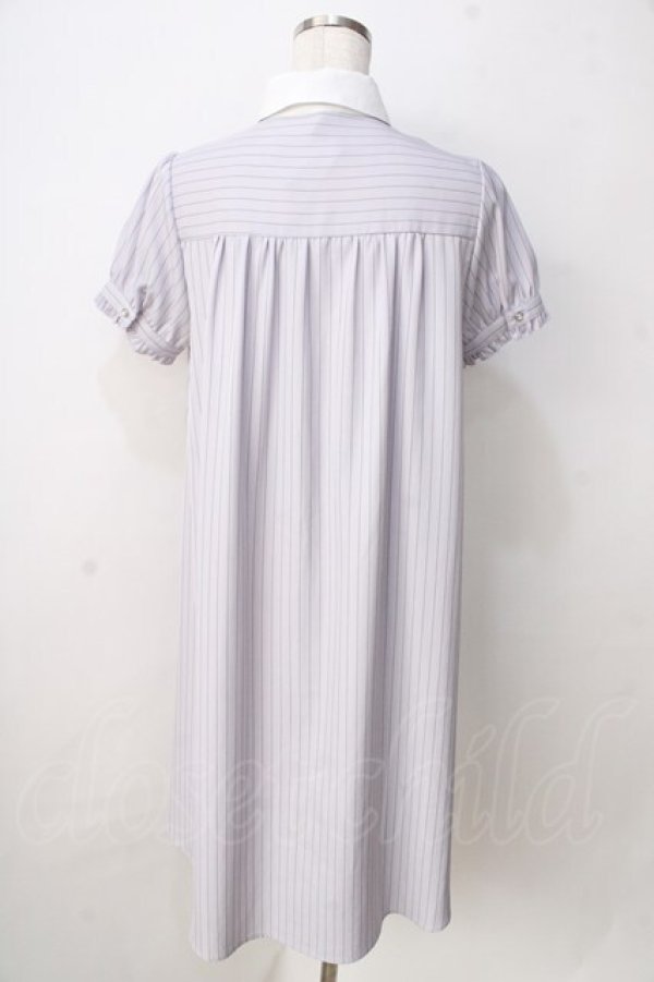 画像2: axes femme POETIQUE / メッセージリボン半袖ワンピース  ラベンダー Y-25-09-01-062-AX-OP-SZ-ZT113 (2)