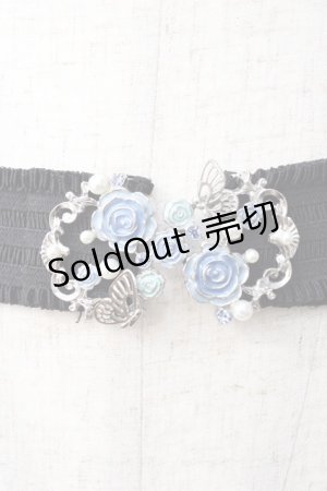 画像: axes femme / ローズ×バタフライゴムベルト  シルバー Y-25-09-01-010-AX-ZA-SZ-ZY