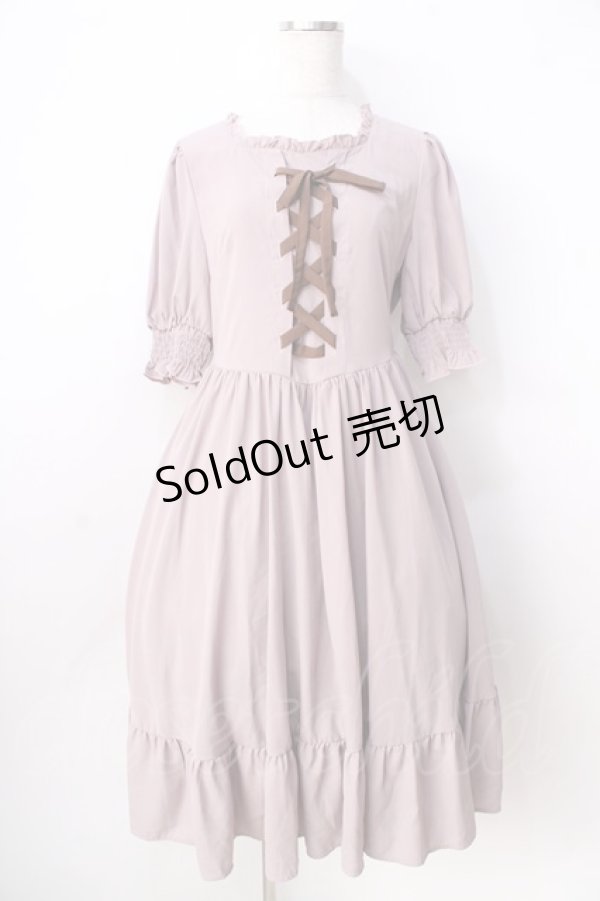 画像1: m petit by misako / AMレースアップワンピース  ピンク Y-25-09-01-069-LO-OP-SZ-ZY (1)