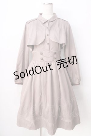 画像: axes femme / ハイウエストフラシワンピース  ベージュ Y-25-09-01-070-AX-OP-SZ-ZI