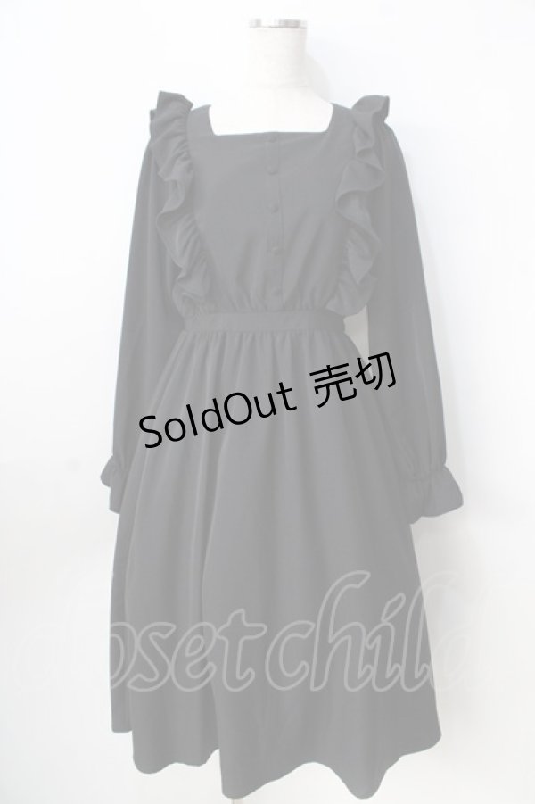 画像1: m petit by misako / フリルワンピース  黒 Y-25-09-01-073-LO-OP-SZ-ZY (1)