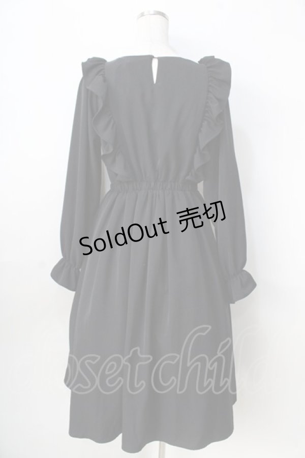 画像2: m petit by misako / フリルワンピース  黒 Y-25-09-01-073-LO-OP-SZ-ZY (2)