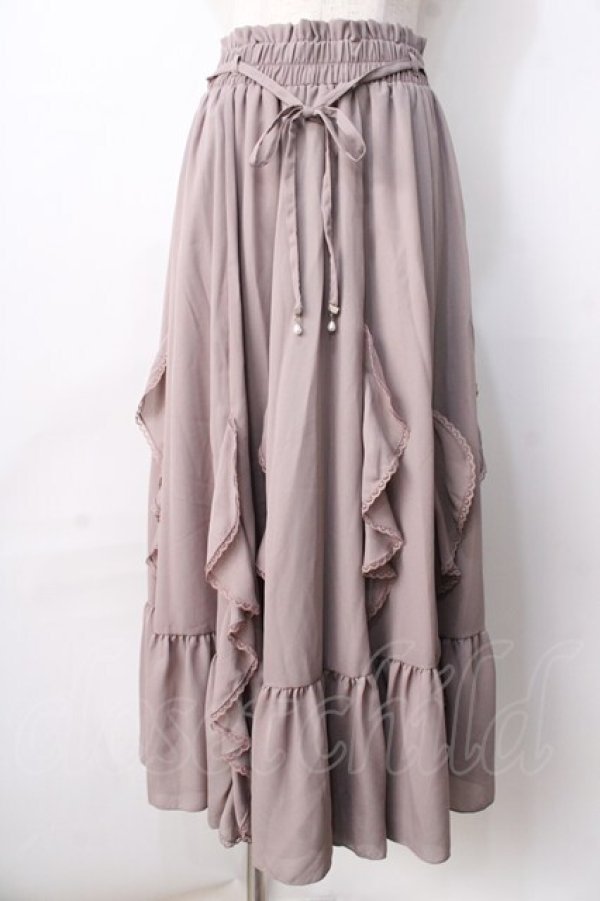 画像1: axes femme / シフォンラッフルフリルスカート  ピンク Y-25-09-01-079-AX-SK-SZ-ZI (1)