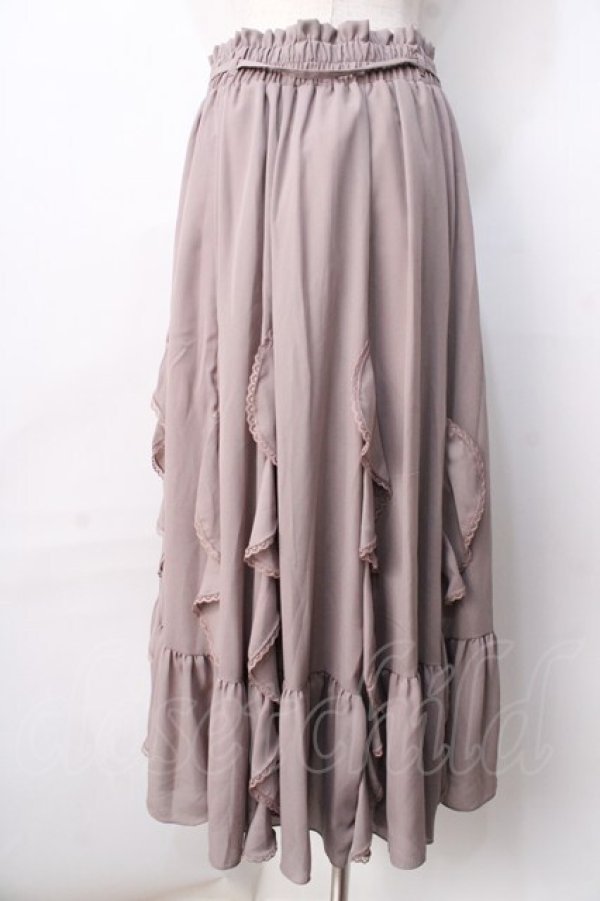 画像2: axes femme / シフォンラッフルフリルスカート  ピンク Y-25-09-01-079-AX-SK-SZ-ZI (2)