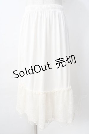 画像: axes femme / 繊細レースミディ丈ペチスカート M 生成り Y-25-09-01-082-AX-SK-SZ-ZY