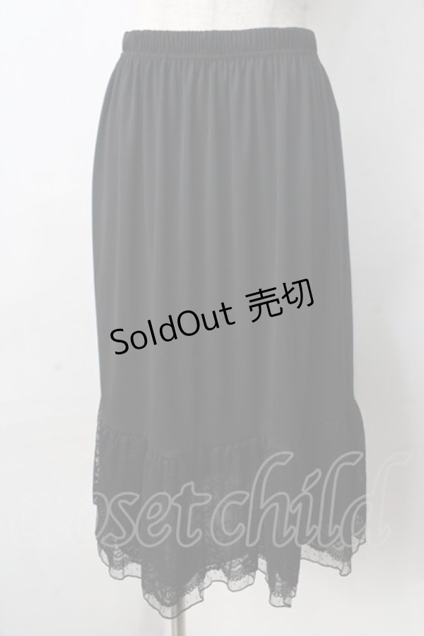 画像1: axes femme / フラワーレースミディペチスカート M 黒 Y-25-09-01-083-AX-SK-SZ-ZY (1)