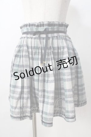 画像: axes femme POETIQUE / リボン配色チェックキュロット  グリーン Y-25-09-01-088-AX-SK-SZ-ZI