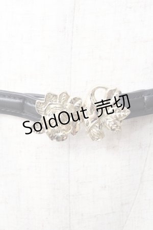 画像: 【SALE】axes femme / ローズデザイン細ベルト  黒 Y-25-09-01-013-AX-ZA-SZ-ZT487-F005