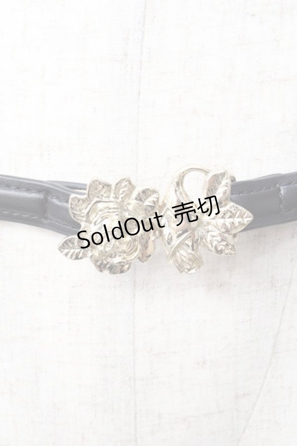 画像1: 【SALE】axes femme / ローズデザイン細ベルト  黒 Y-25-09-01-013-AX-ZA-SZ-ZT487-F005 (1)