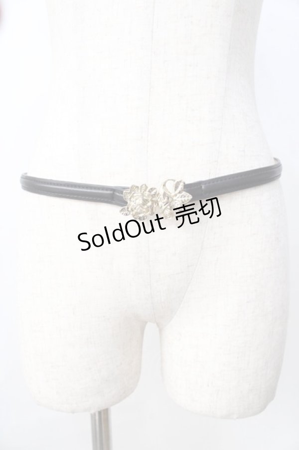 画像2: 【SALE】axes femme / ローズデザイン細ベルト  黒 Y-25-09-01-013-AX-ZA-SZ-ZT487-F005 (2)