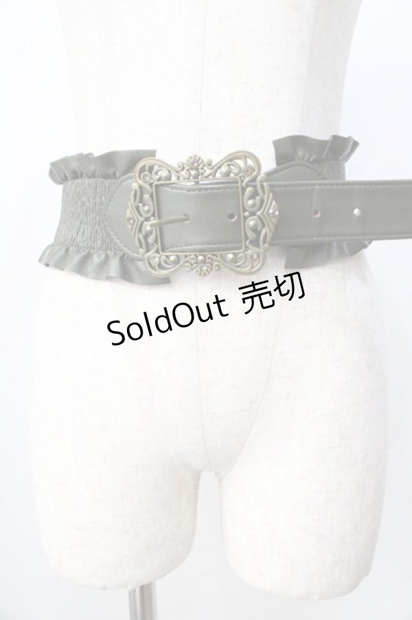 画像1: axes femme / クラシカルバックルベルト  カーキ Y-25-09-01-014-AX-AC-SZ-ZY (1)