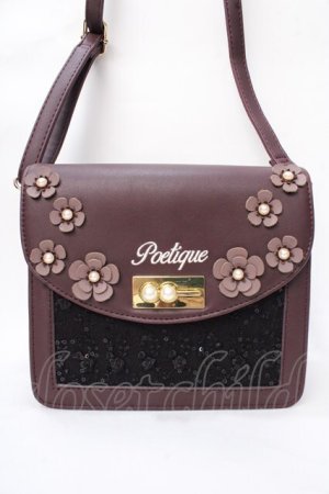 画像: axes femme POETIQUE / 花モチーフショルダーバック  ブラウン Y-25-09-01-017-AX-BG-SZ-ZY