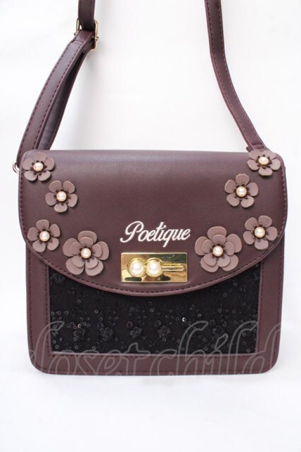 画像1: 【SALE】axes femme POETIQUE / 花モチーフショルダーバック  ブラウン Y-25-09-01-017-AX-BG-SZ-ZT-K019 (1)