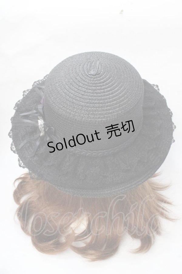 画像3: axes femme / 巻きバラレースカンカン帽  黒 Y-25-09-01-019-AX-AC-SZ-ZT-K025 (3)