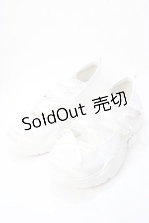 画像: axes femme POETIQUE / サテンバレエスニーカー  白 Y-25-09-01-022-AX-SH-SZ-ZY