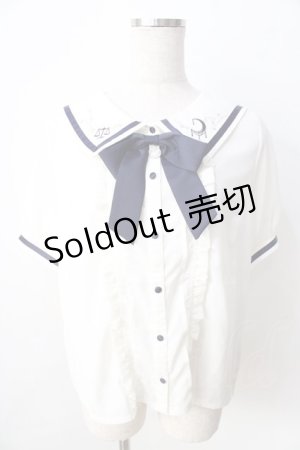 画像: axes femme POETIQUE / 星座刺繍セーラー襟ブラウス  白 Y-25-09-01-024-AX-BL-SZ-ZY