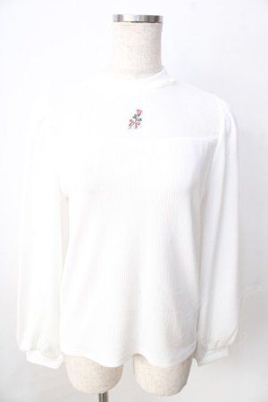 画像: axes femme POETIQUE / ローズ刺繍ビスチェ切替プルオーバー M 白 Y-25-09-01-027-AX-TO-SZ-ZY