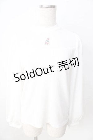 画像: axes femme POETIQUE / ローズ刺繍ビスチェ切替プルオーバー M 白 Y-25-09-01-027-AX-TO-SZ-ZY