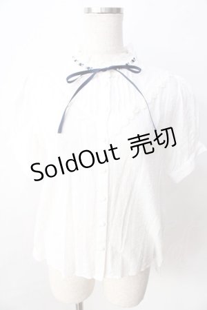 画像: axes femme POETIQUE / ドットブラウス  白 Y-25-09-01-028-AX-TO-SZ-ZY
