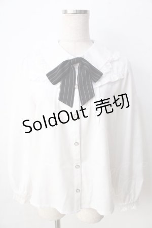 画像: axes femme POETIQUE / レースデザインフリルブラウス  白 Y-25-09-01-033-AX-BL-SZ-ZY