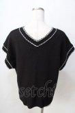 画像2: axes femme / 刺繍ステッチベスト  黒 Y-25-09-01-037-AX-TO-SZ-ZY (2)