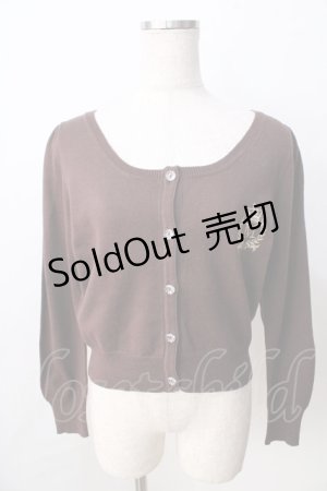 画像: metamorphose / エンブレム刺繍カーディガン  ブラウン Y-25-09-01-041-ME-TO-SZ-ZY