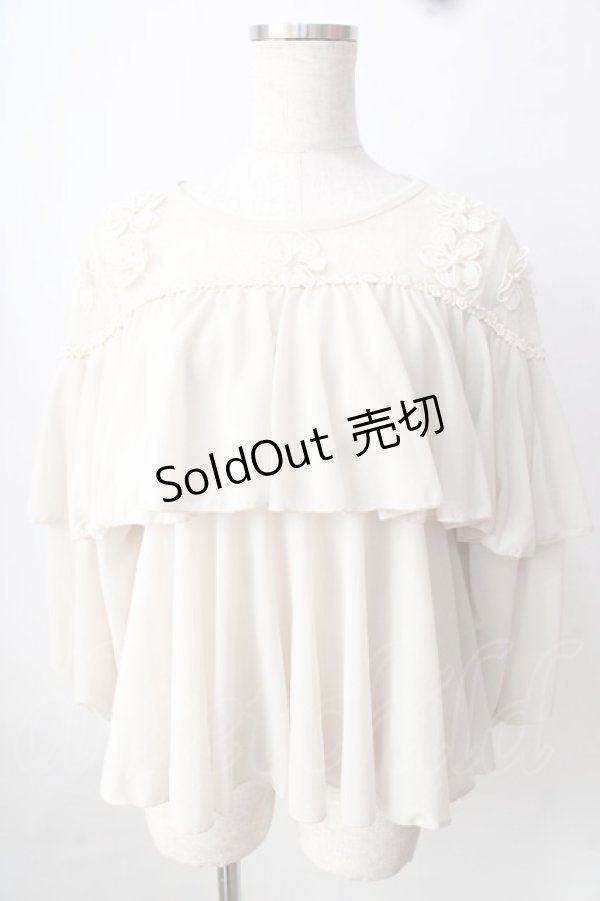 画像1: 【SALE】axes femme POETIQUE / フラワーモチーフドットチュールトップス  生成り Y-25-09-05-036-AX-TO-SZ-ZT221 (1)